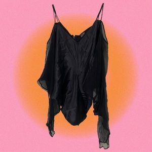 rare jean paul gaultier black cold shoulder top 🗡
